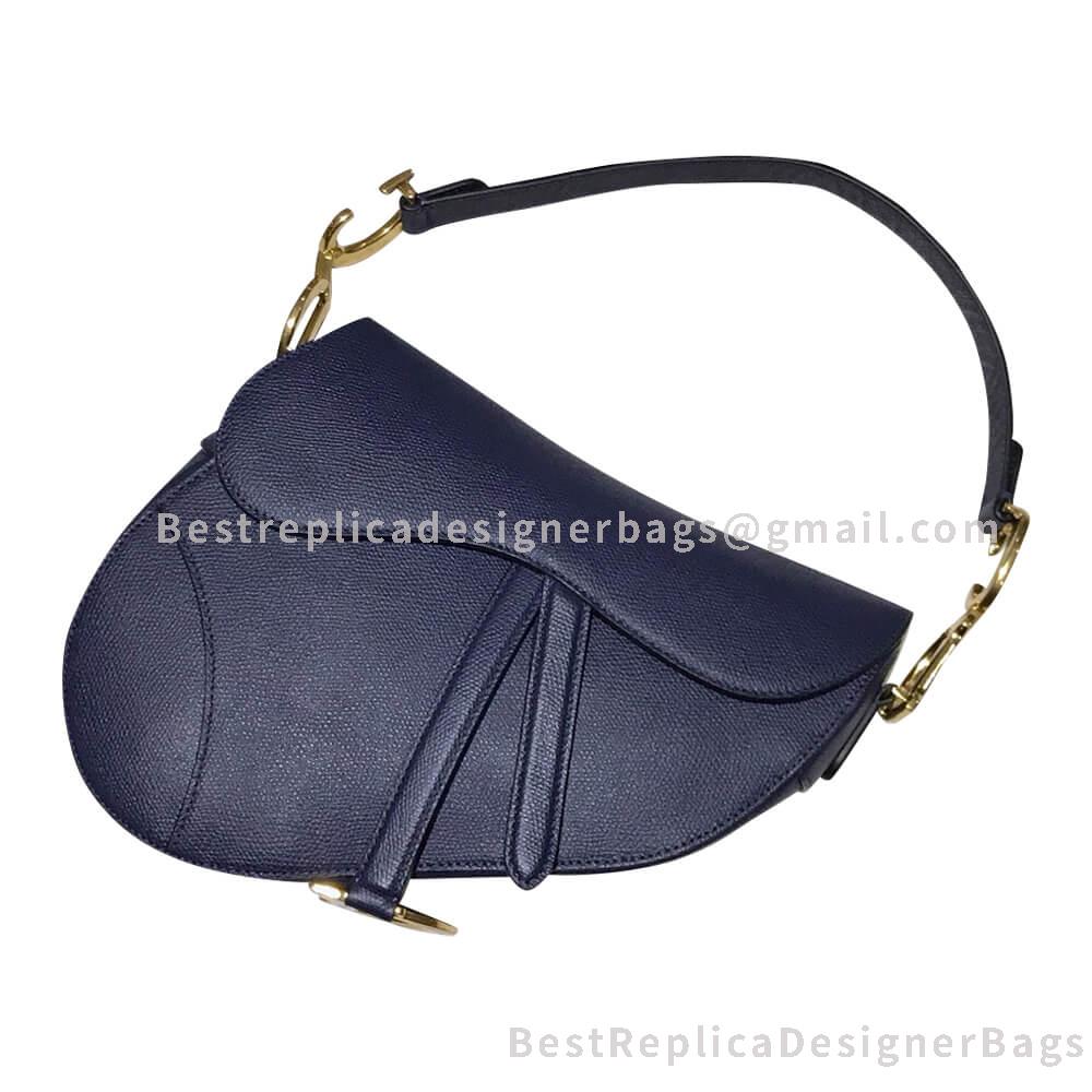 Dior Saddle Calfskin Bag Dark Blue